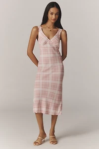 Reformation Beauden Sleeveless V-Neck Crepe Midi Dress