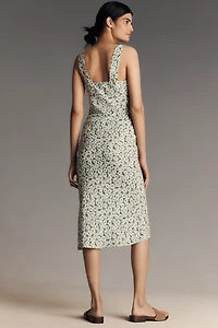 Reformation Beauden Sleeveless V-Neck Crepe Midi Dress