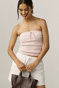Reformation Zazie Cotton-Blend Strapless Sweater Tube Top