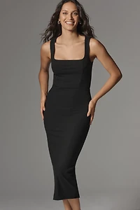 Reformation Jill Sleeveless Square-Neck Midi Dress