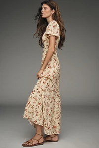 Reformation Gloria Puff-Sleeve Midi Dress