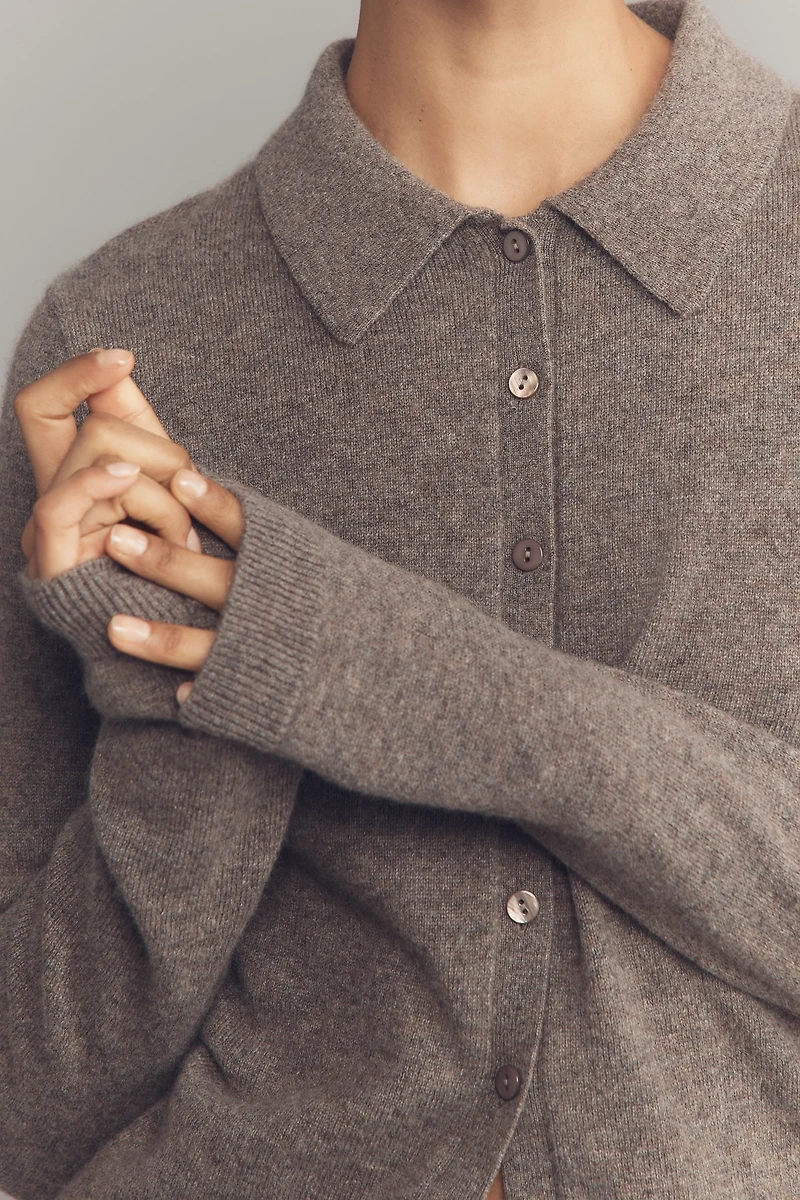 Reformation Florentina Cashmere Collared Cardigan Sweater