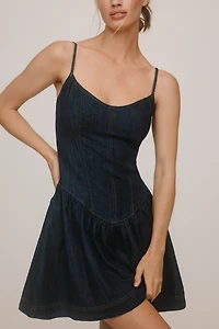Reformation Lottie Denim Mini Dress
