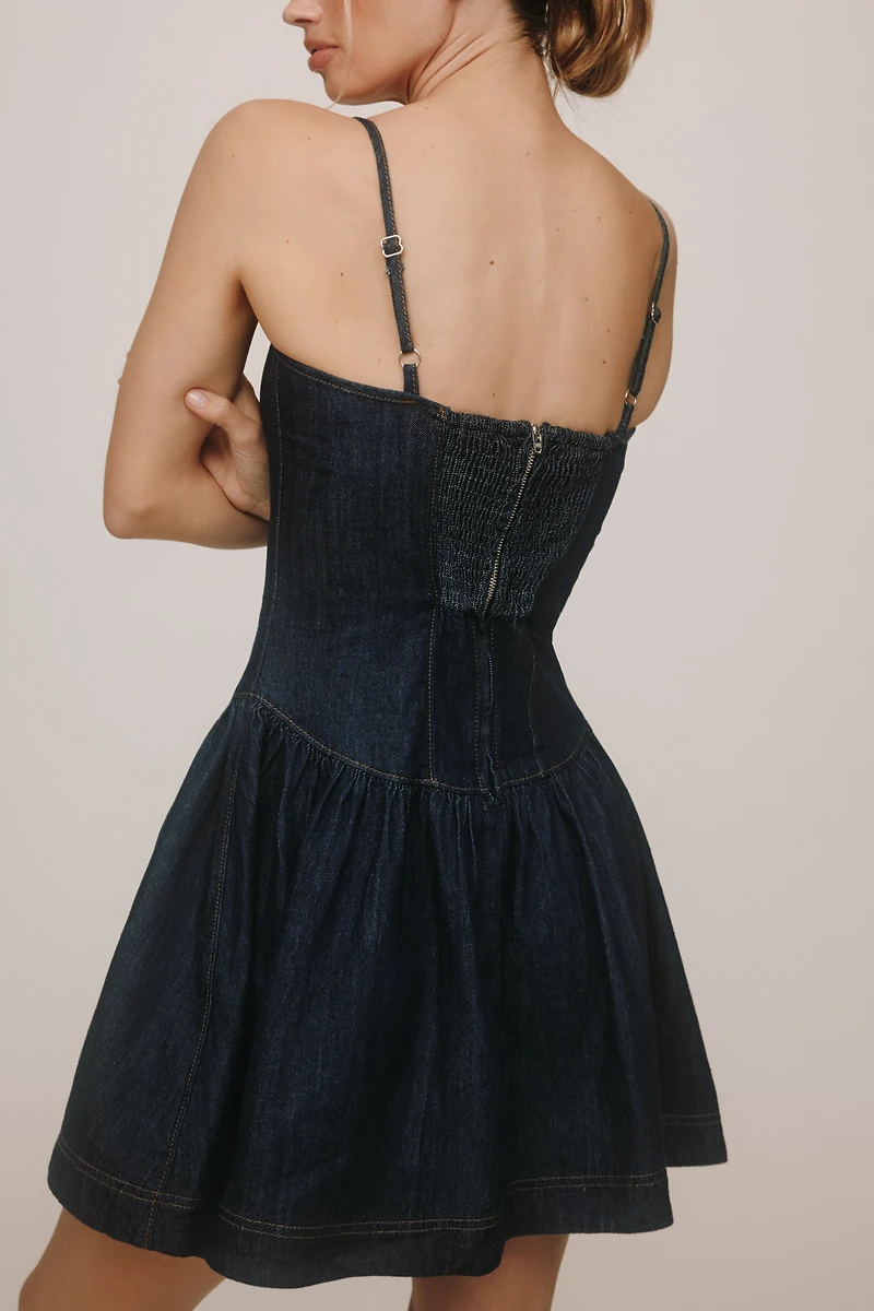 Reformation Lottie Denim Mini Dress
