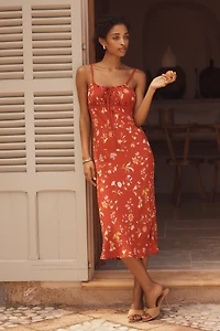 Reformation Camira Sleeveless Crepe Midi Dress