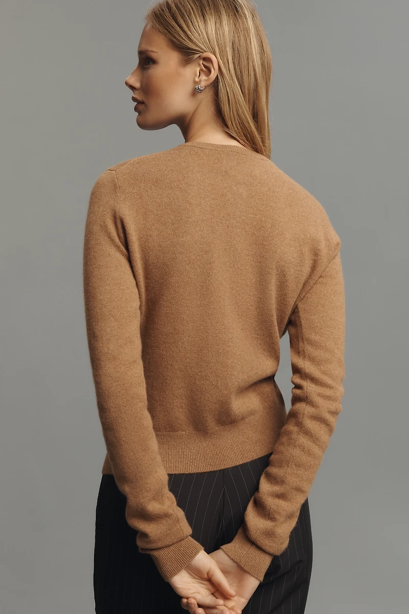 Reformation Farren Cashmere Crew-Neck Cardigan Sweater