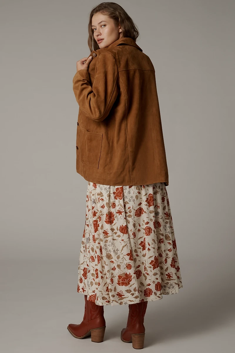 Reformation Veda Lincoln Suede Shirt Jacket