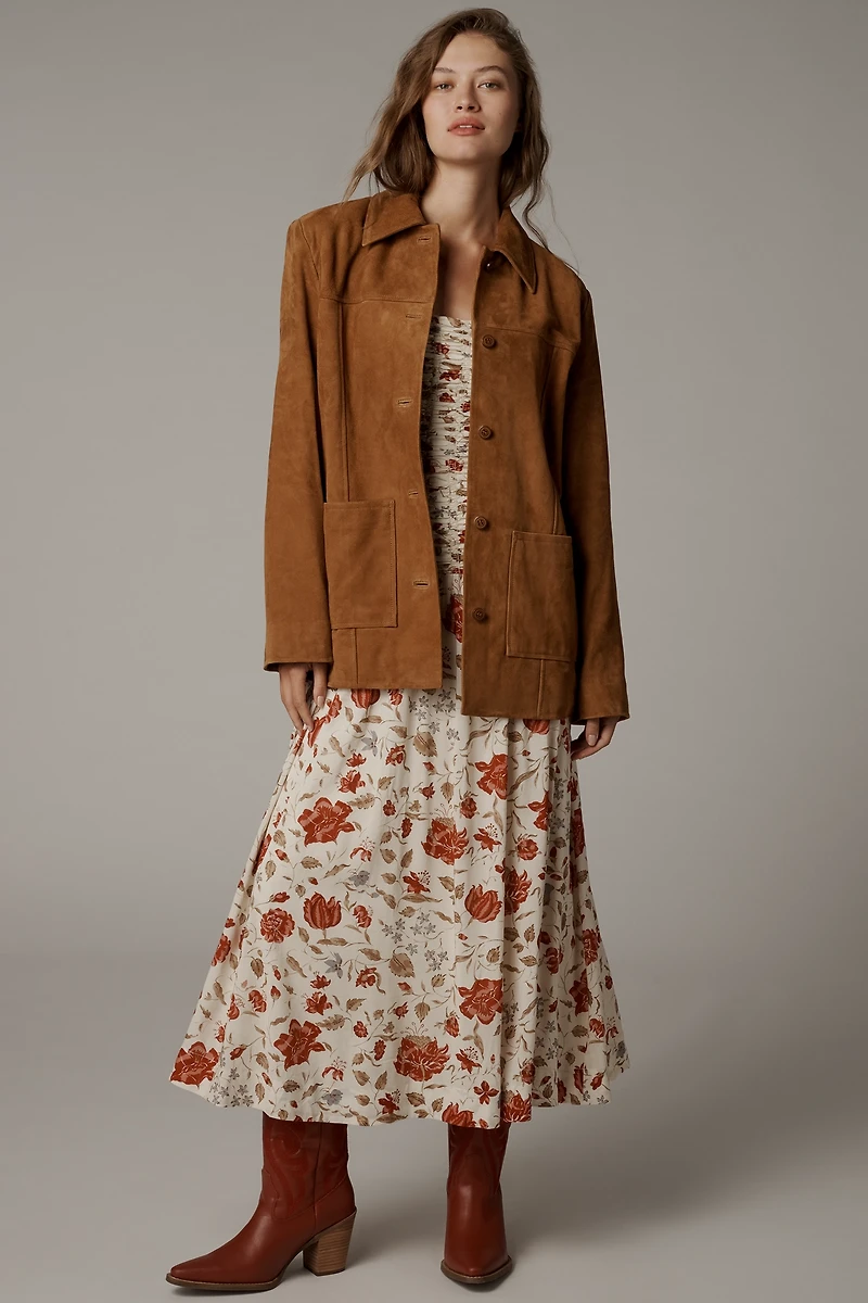 Reformation Veda Lincoln Suede Shirt Jacket