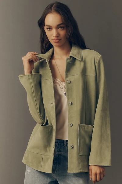 Reformation Veda Lincoln Suede Shirt Jacket
