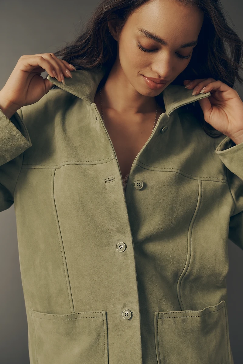 Reformation Veda Lincoln Suede Shirt Jacket