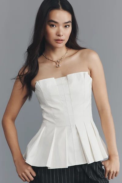 Reformation Ashlyn Strapless Pleated Top