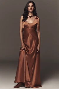 Reformation Pernille Tie-Strap Silk Maxi Dress