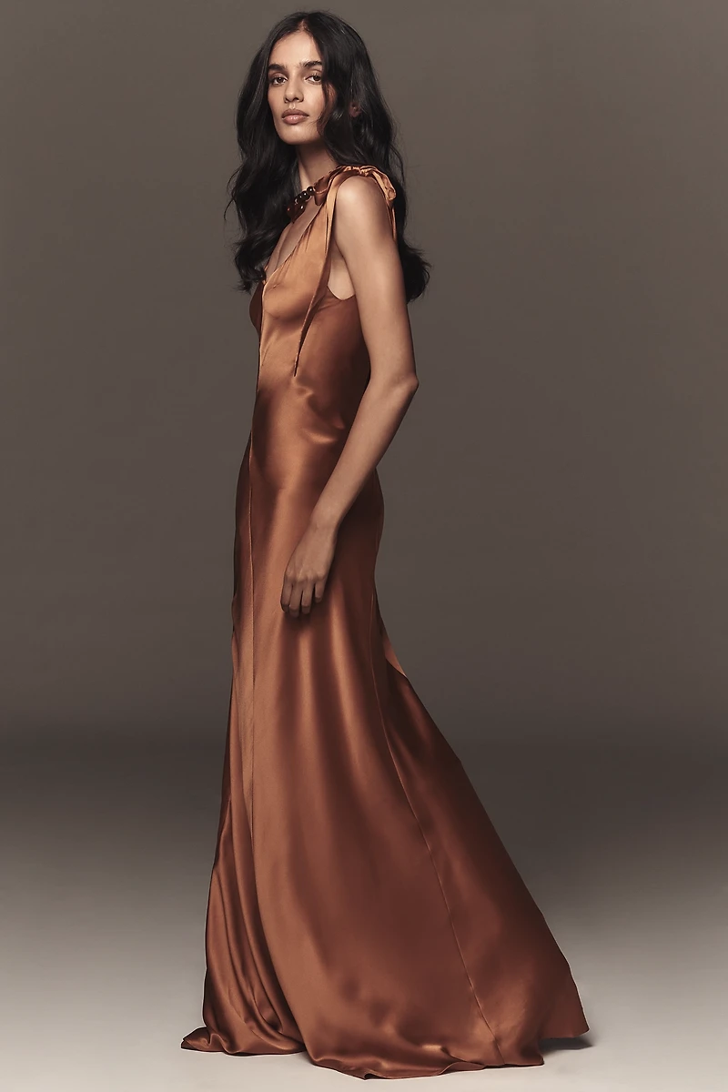 Reformation Pernille Tie-Strap Silk Maxi Dress