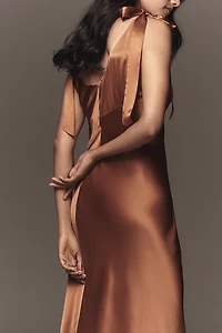 Reformation Pernille Tie-Strap Silk Maxi Dress