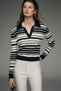 Reformation Hermia Merino Wool Polo Pullover