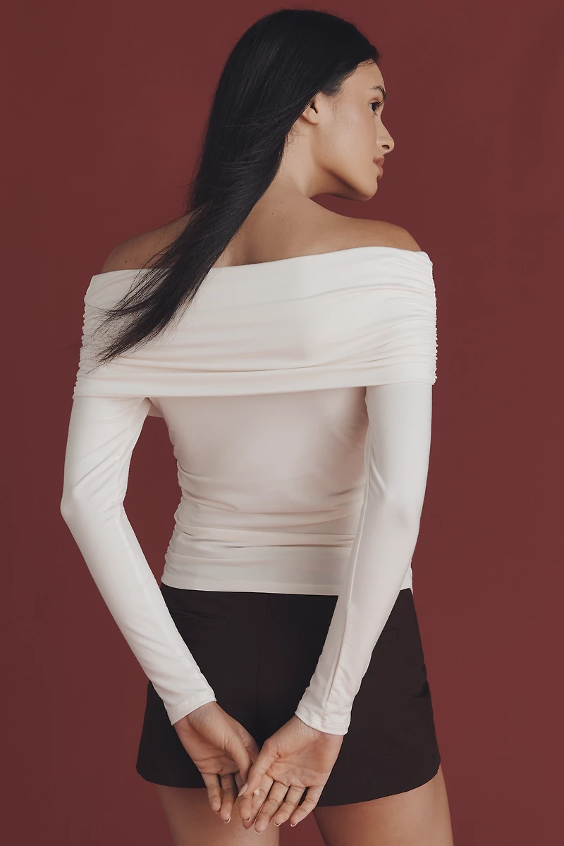 Reformation Florentina Knit Off-The-Shoulder Top