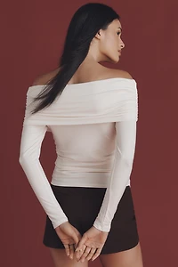 Reformation Florentina Knit Off-The-Shoulder Top