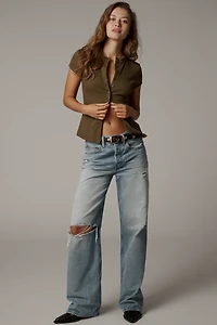 Reformation Raelynn Short-Sleeve Knit Cardigan