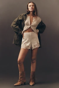 Reformation Fern Satin Shorts