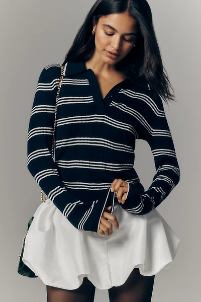 Reformation Hermia Long-Sleeve Polo Top