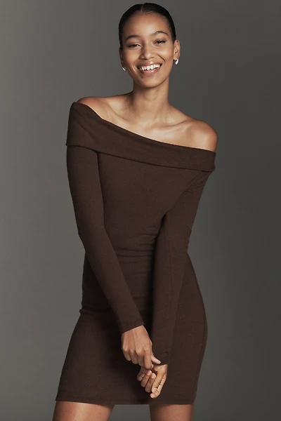 Reformation Elio Off-Shoulder Knit Mini Dress