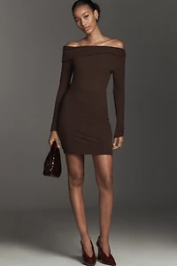 Reformation Elio Off-Shoulder Knit Mini Dress