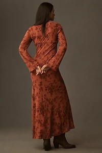 Reformation Esra Long-Sleeve Belted Maxi Dress
