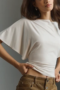 Reformation Avery Knit Flutter Sleeve Top