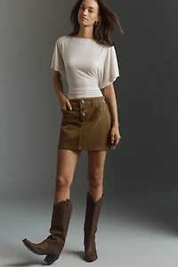 Reformation Avery Knit Flutter Sleeve Top