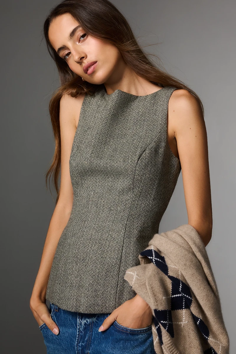 Reformation Nolyn Sleeveless Wool Blend Top