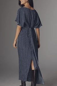 Reformation Maeve Crepe Flutter Sleeve Midi Dress