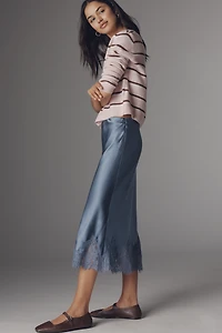 Reformation Carolina Silk Lace Pull-On Midi Skirt