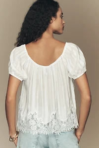 Reformation Rhia Lace Trim Top