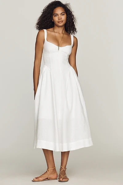 Reformation Birdie Linen Midi Dress