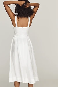 Reformation Birdie 100% Linen Midi Dress