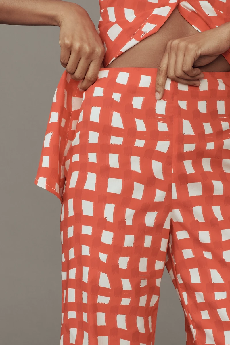SIMONMILLER Pia Poplin Mid-Rise Wide-Leg Pants