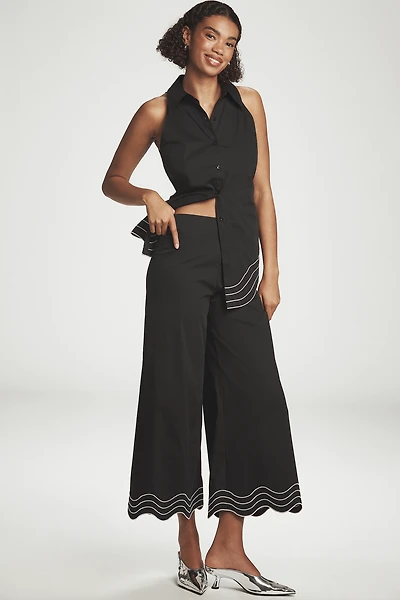 SIMONMILLER Wavy Crop Wide-Leg Pants