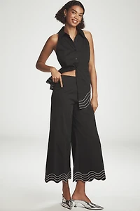 SIMONMILLER Wavy Crop Wide-Leg Pants