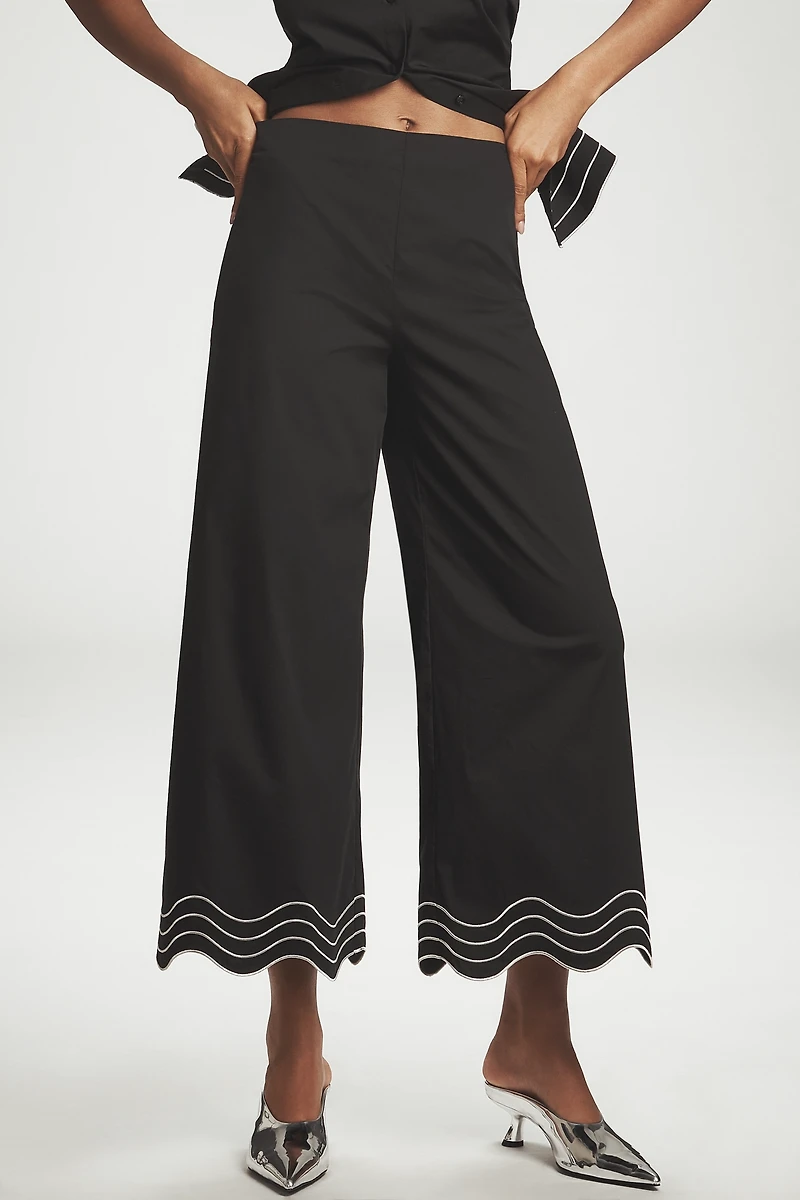 SIMONMILLER Wavy Crop Wide-Leg Pants
