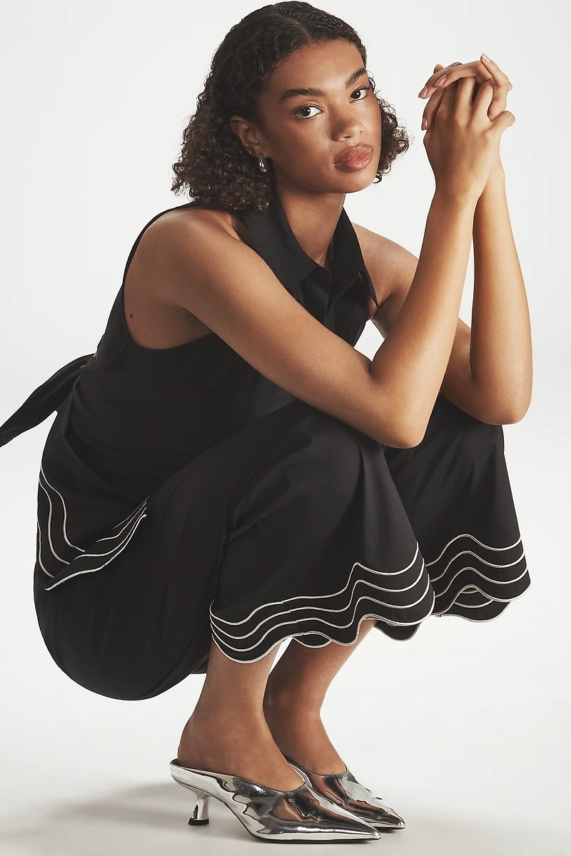 SIMONMILLER Wavy Crop Wide-Leg Pants