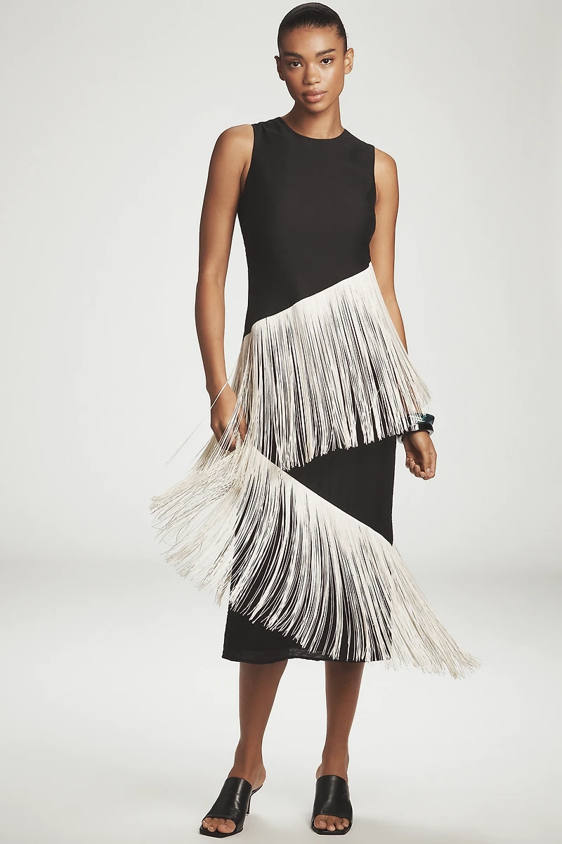 SIMONMILLER Copacabana Sleeveless Fringe Dress