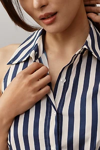 SIMONMILLER Loch Sleeveless Back-Cutout Mini Shirt Dress