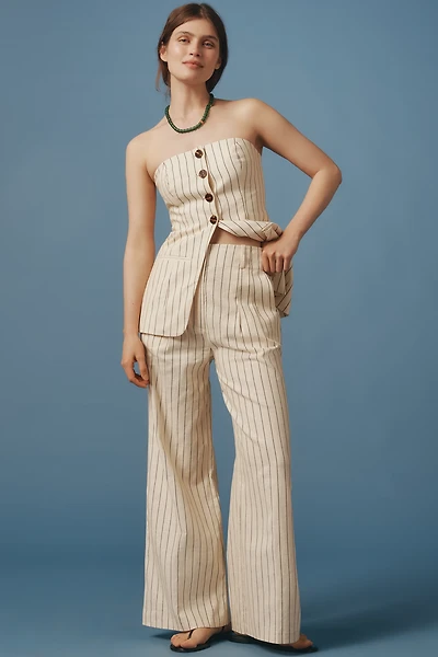 SIMONMILLER Bloo Linen Blend High-Rise Wide-Leg Pants