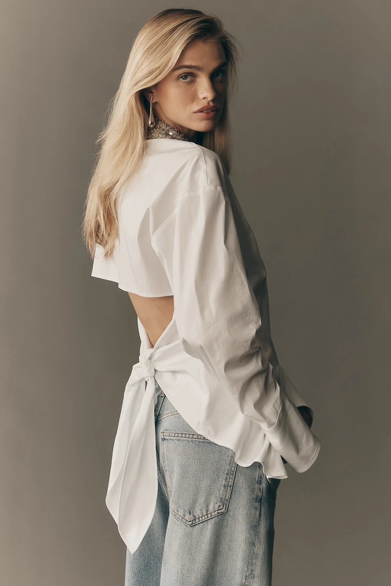 SIMONMILLER Loch Poplin Buttondown Blouse