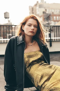 SIMONMILLER Verdelle Strapless Metallic Midi Dress