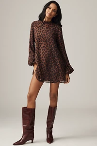 SIMONMILLER Joplin Long-Sleeve Chiffon Mini Dress