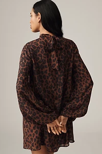 SIMONMILLER Joplin Long-Sleeve Chiffon Mini Dress