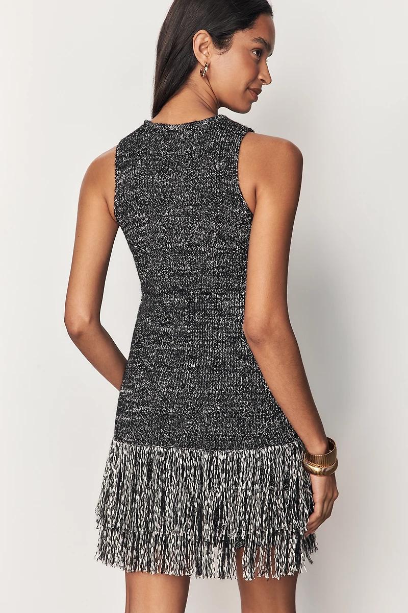 SIMONMILLER Sondra Fringed Sweater Mini Dress