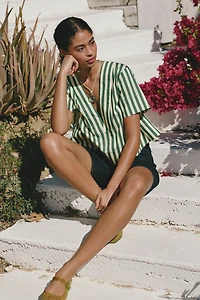 SIMONMILLER Short-Sleeve V-Neck Top