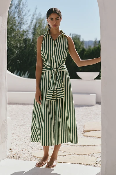 SIMONMILLER Inna Sleeveless Poplin Shirt Dress